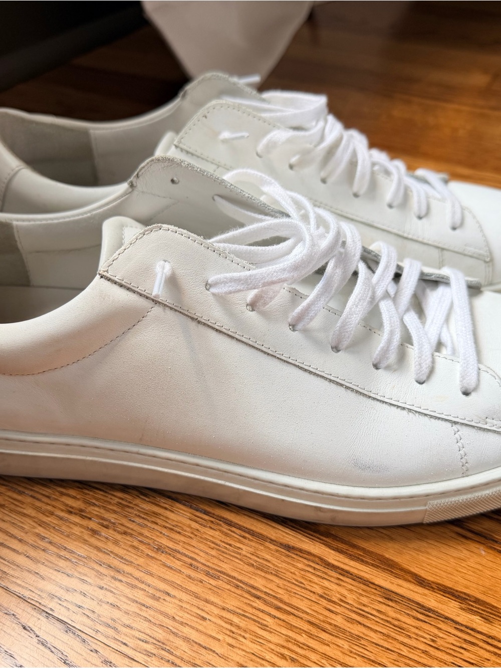 Oliver Cabell Men’s White Leather Low-Top Sneakers